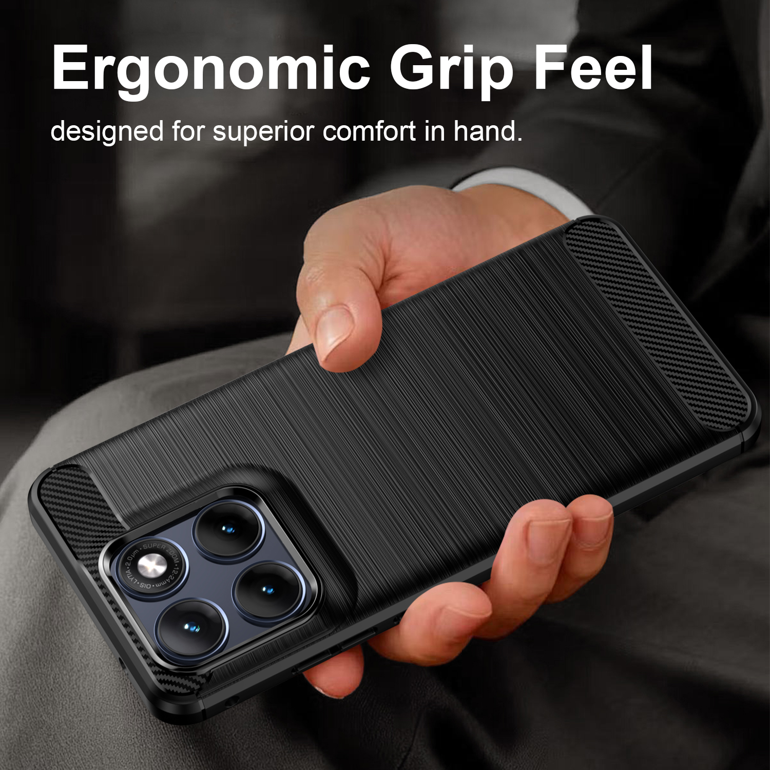 Motorola Edge 70 Fusion Skal TPU Brushed Svart