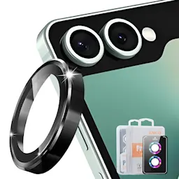 Samsung Galaxy Z Flip 8 Linsebeskytter i glass og aluminium, Svart