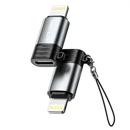 USB-C - Lightning sovitin Harmaa