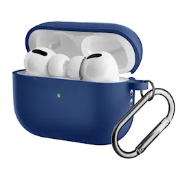 Apple AirPods Pro 2 Silikonskal + karbinhake, Blå