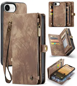 Multi-slot Lommeboksetui iPhone 17e Brun