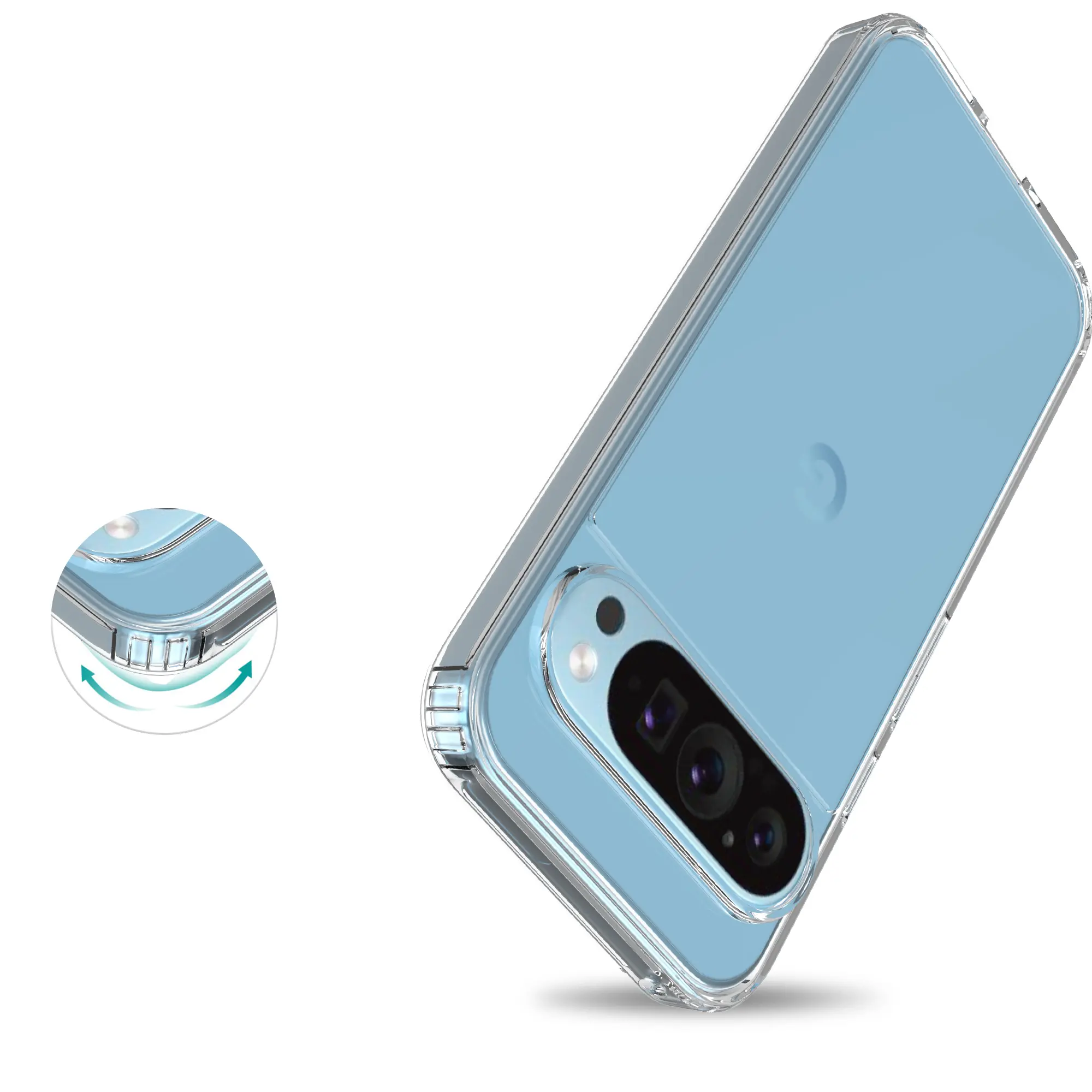 Hybridskal Google Pixel 9 Pro Genomskinlig