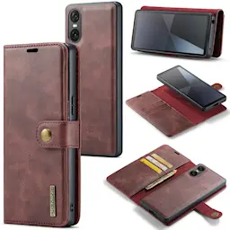 Sony Xperia 10 VI lompakkokotelo irrotettavalla kuorella, Red
