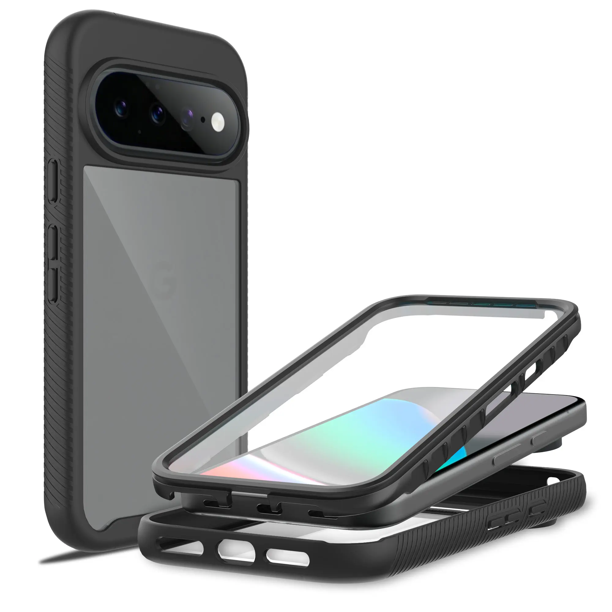 Google Pixel 11 Pro Deksel Full Protection, Svart/gjennomsiktig