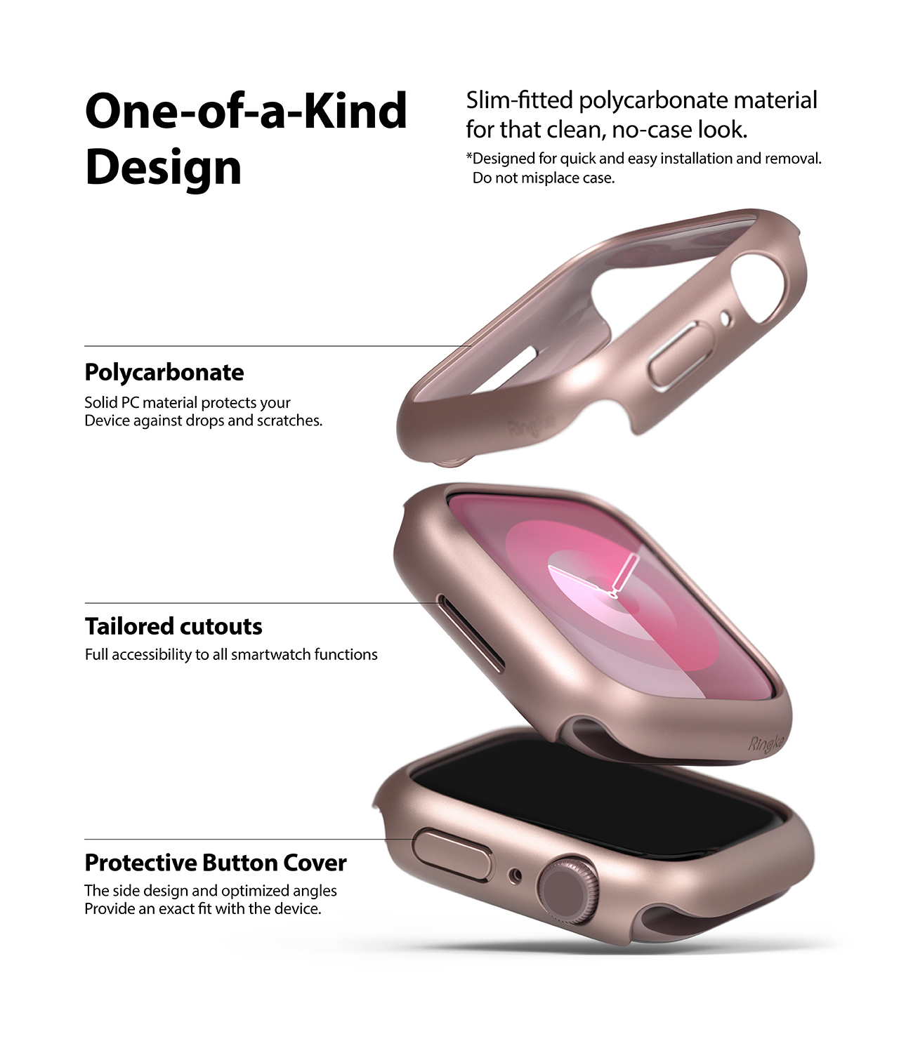 Slim Case (2-pack) Apple Watch Series 7 45mm Pink & Clear