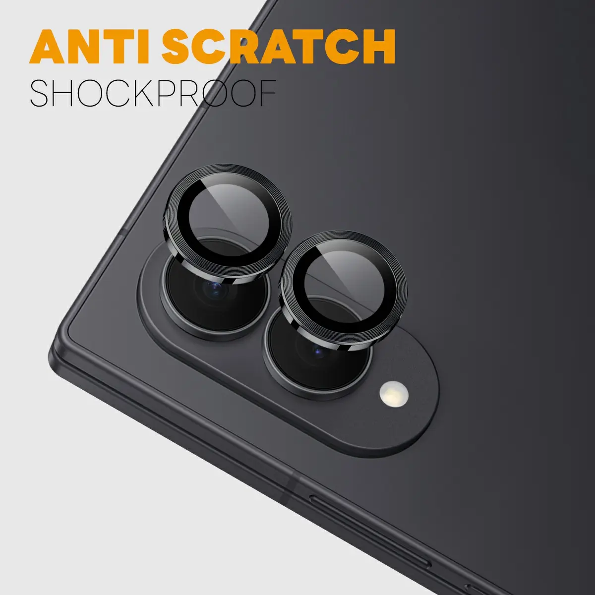 Linsskydd Härdat Glas Aluminium Samsung Galaxy Z Fold 8 Svart