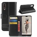 Ekte Lærveske Huawei P20 Svart