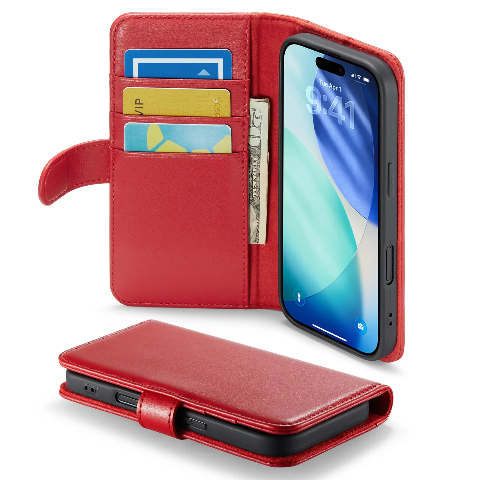 Ægte Læderetui iPhone 17 Rød