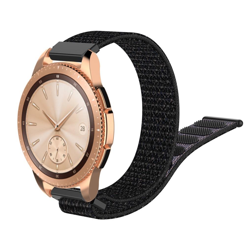 Samsung Galaxy Watch 42mm Nylonreim Svart - Armbånd i behagelig og ventilerende nylon