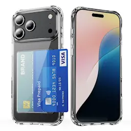 iPhone 17 Pro Max Hybridisuojakuori integroidulla korttitaskulla, Kirkas