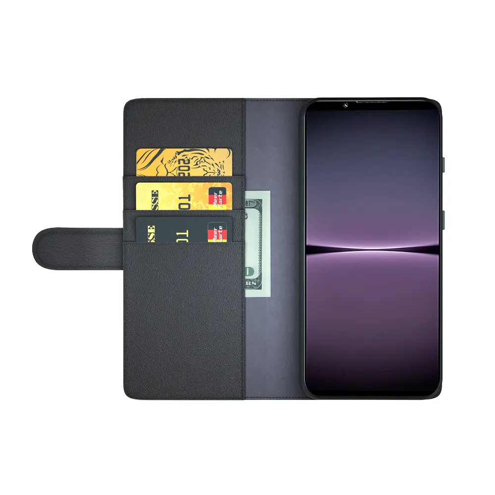 Äkta Läderfodral Sony Xperia 1 IV Svart