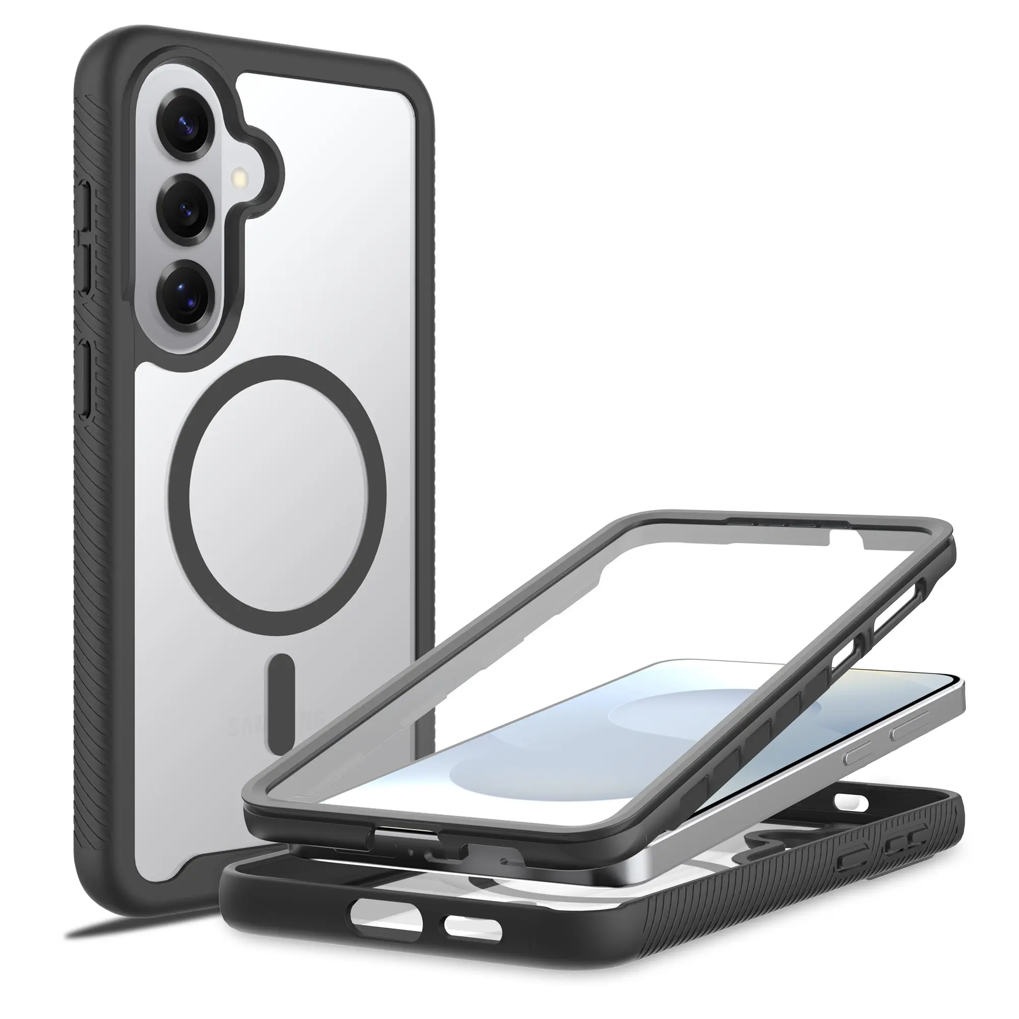 Full Protection Magnetic Case Samsung Galaxy S26 Plus Svart/gjennomsiktig