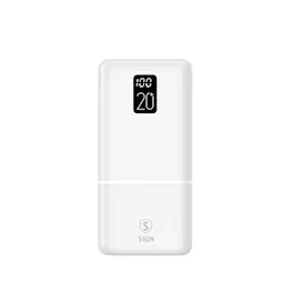 Triple udgang QC Powerbank 20000 mAh 2.1A, Hvid