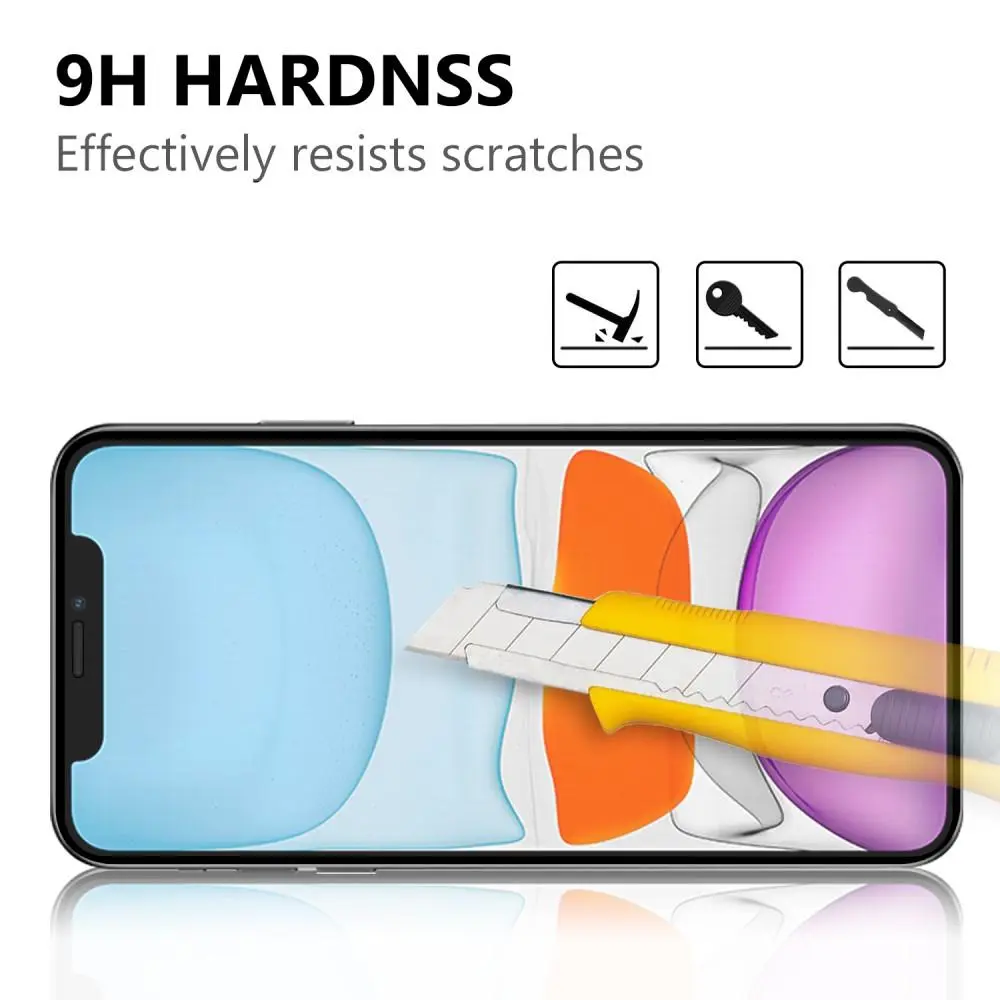 Heltäckande Härdat Glas Skärmskydd iPhone 12/12 Pro svart