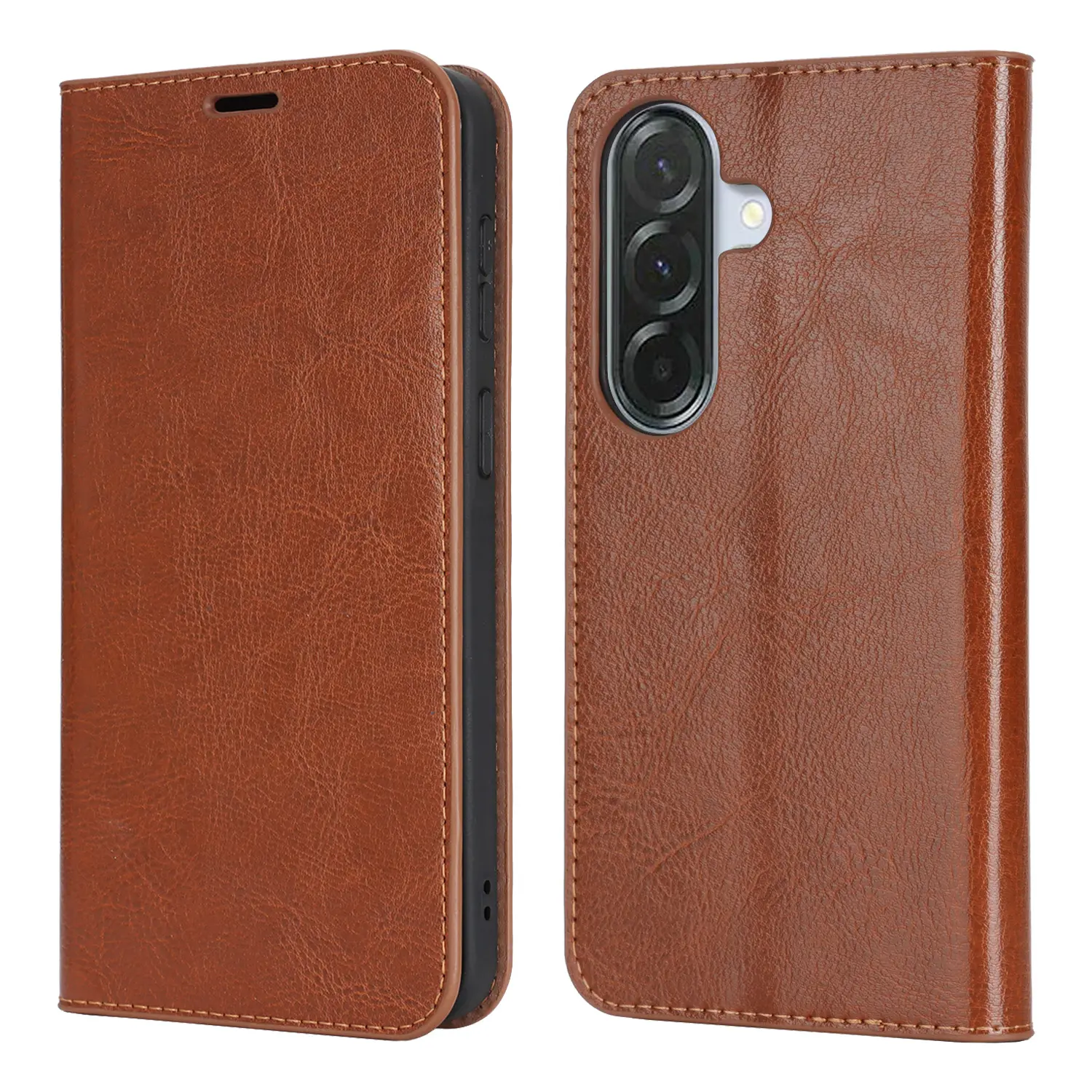 Mobiletui Ekte Lær Samsung Galaxy A37 Brun