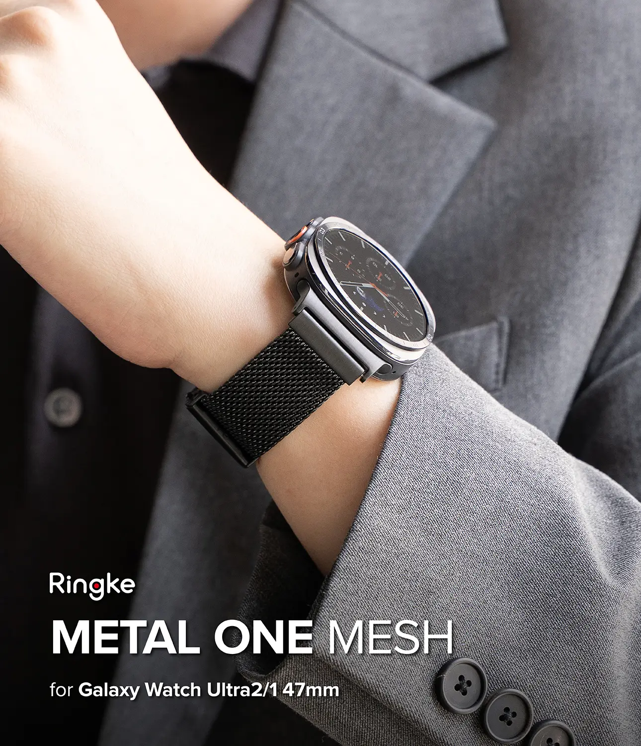 Metal One Mesh Armband Samsung Galaxy Watch Ultra 47mm Black