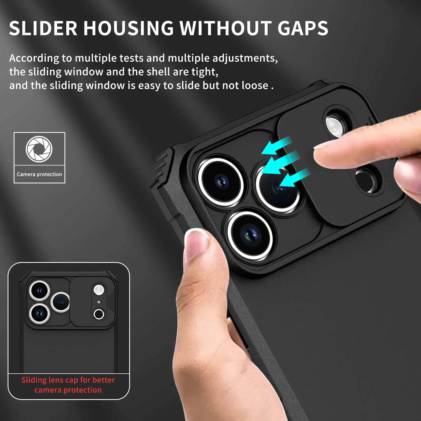 iPhone 18 Pro Max Kickstand Skal Kameraskydd Svart