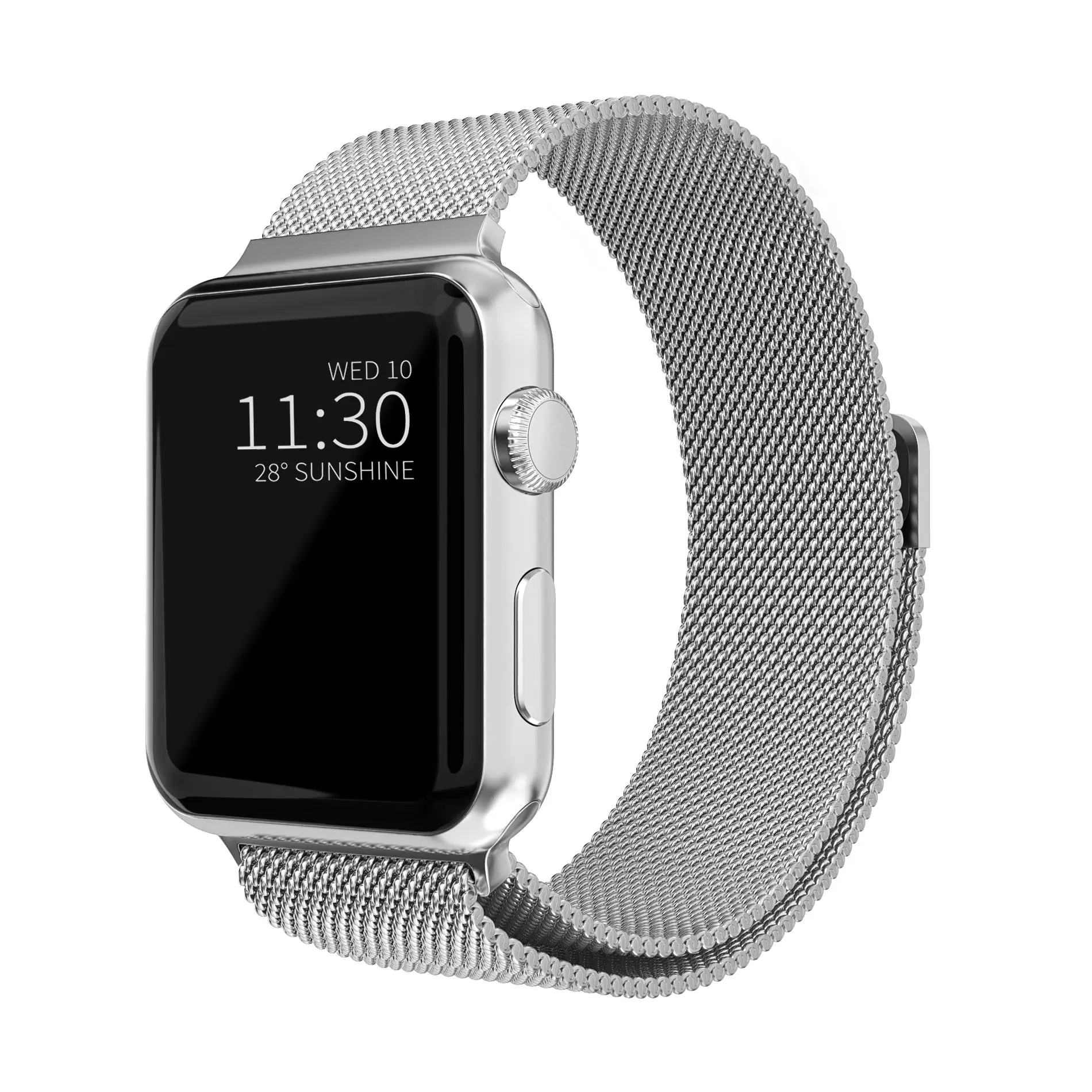 Armbånd Milanese Loop Apple Watch Series 1-3 38mm Sølv