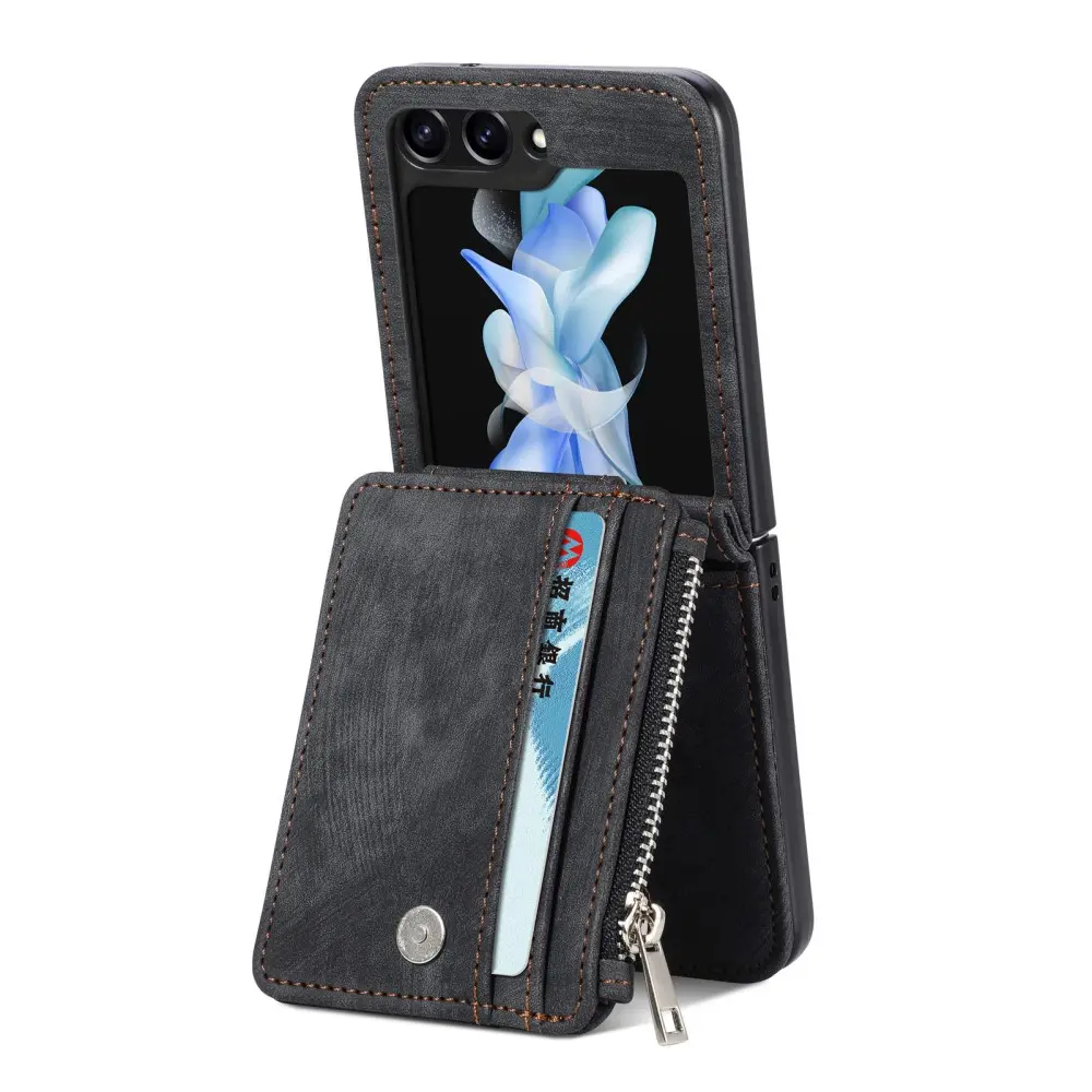 Mobilfodral Multi-slot Zipper Samsung Galaxy Z Flip 7 FE Svart