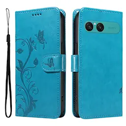 Sony Xperia 10 VII Mobiletui med sommerfugler, Blå