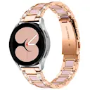 Samsung Galaxy Watch 4 40mm Metallinen ranneke koristekivillä, Rosegold Rose