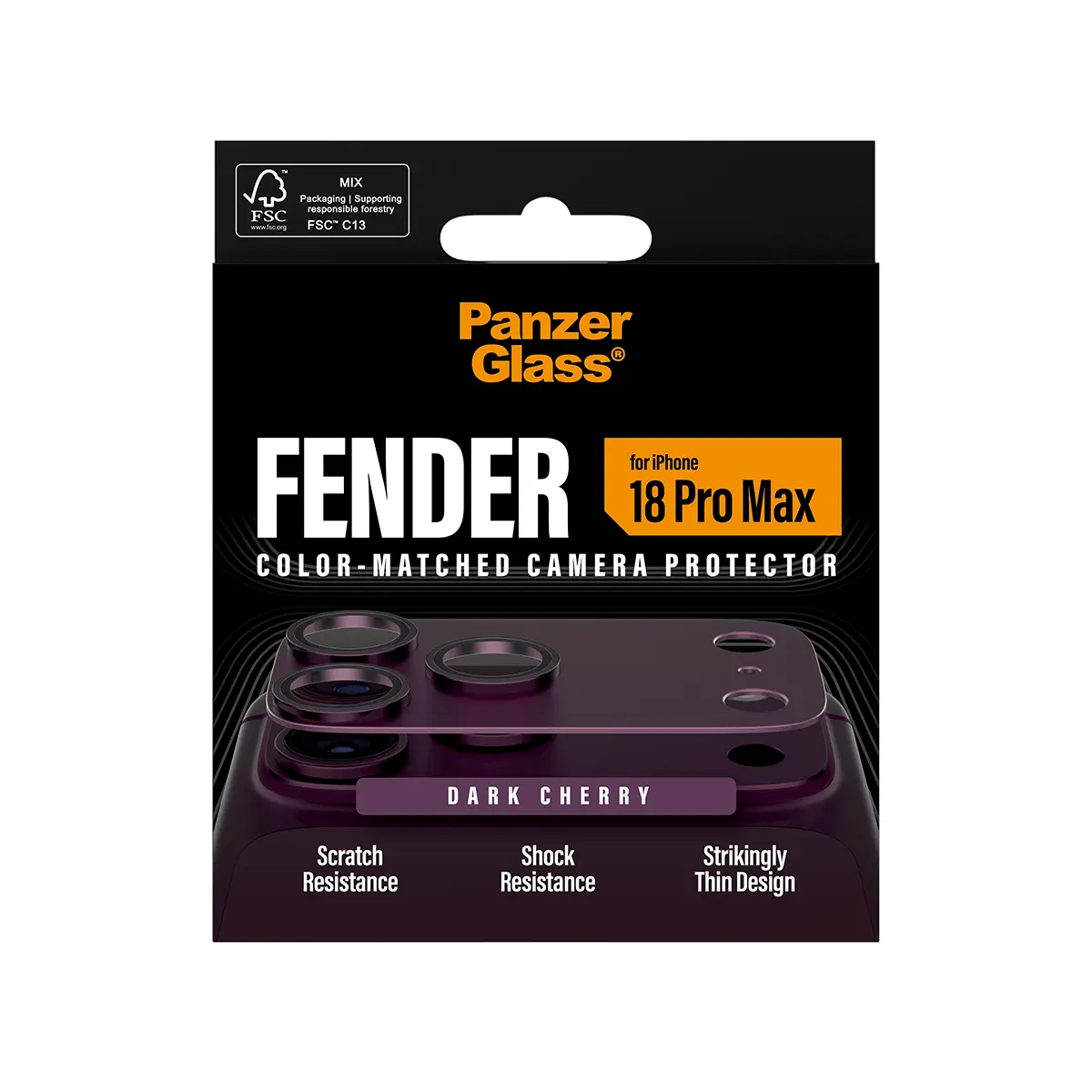 iPhone 18 Pro Max Fender Camera Protector Dark Cherry