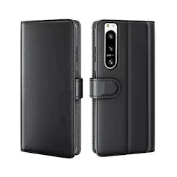 Ægte Læderetui Sony Xperia 5 IV Sort