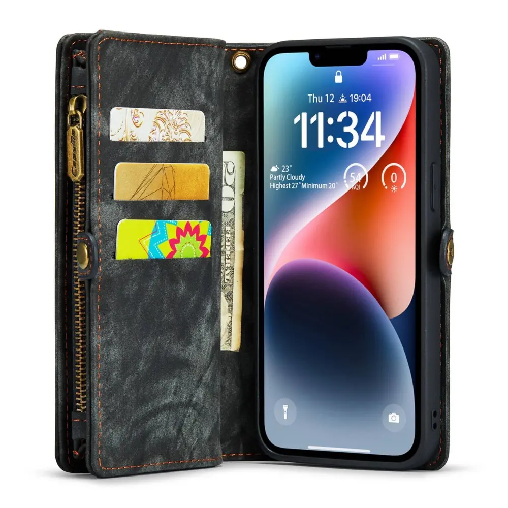 Multi-slot Plånboksfodral iPhone 13 Grå