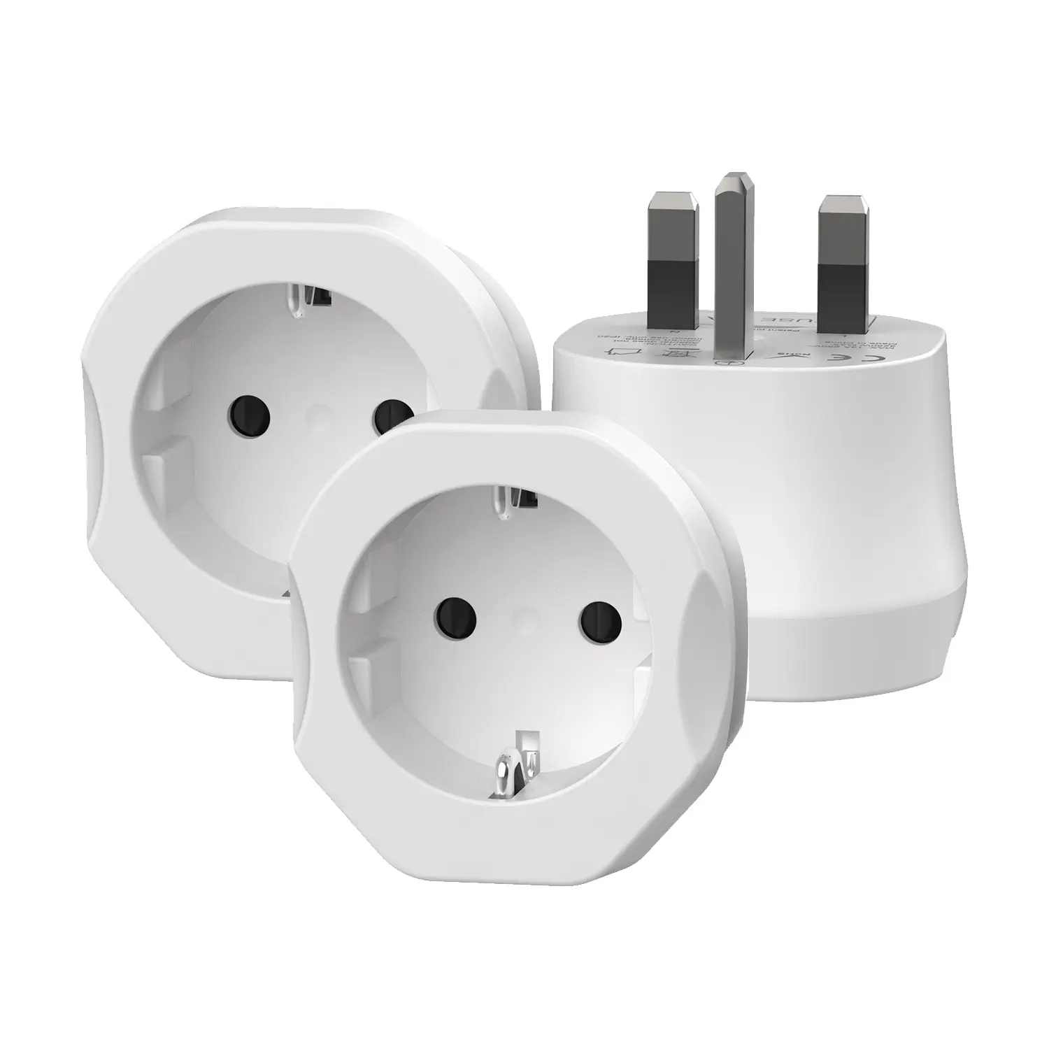 2-pack Rejseadapter Europa til Storbritannien