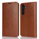 Mobiltaske Ægte Læder Samsung Galaxy S25 Plus Brun