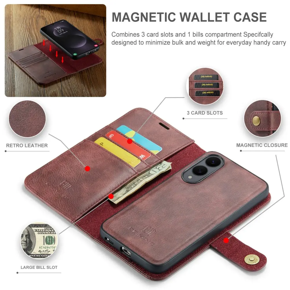 Magnet Wallet Samsung Galaxy S25 Edge Red