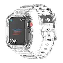 Apple Watch SE 3 44mm Crystal Cover + Armbånd gennemsigtig