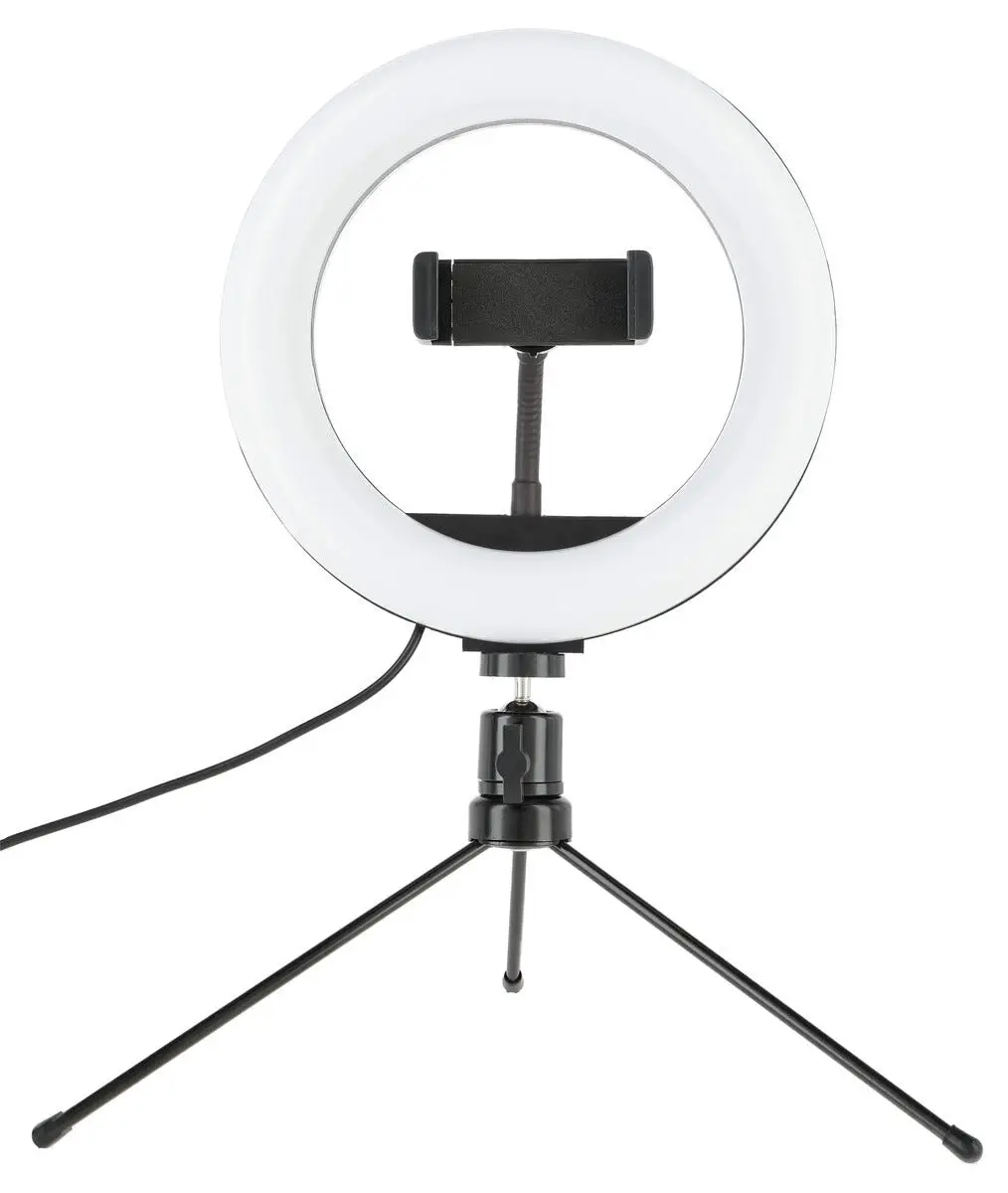 LED Ring Light med tripod-stativ, Svart
