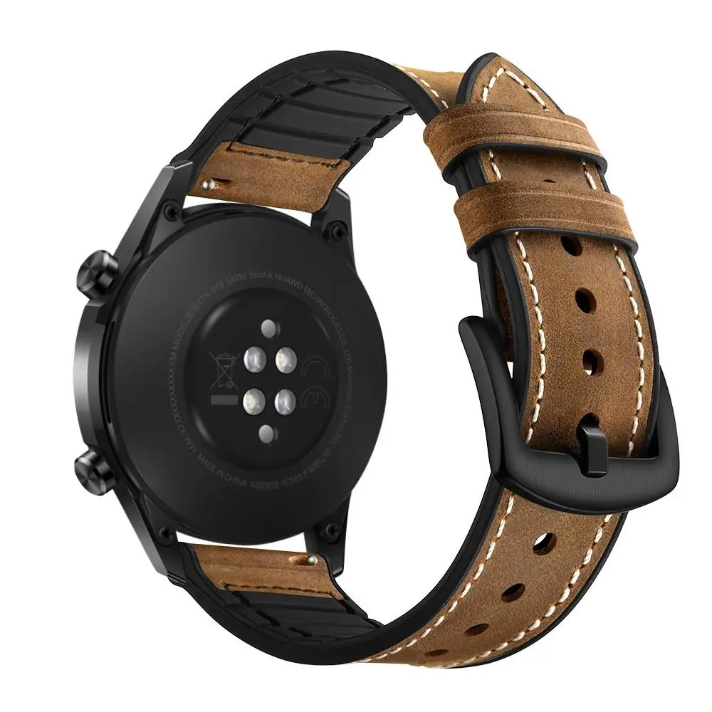 Premium Läderarmband Huawei Watch GT 2 Pro/Watch GT 2 46mm/Watch GT 2e/Watch GT Brun