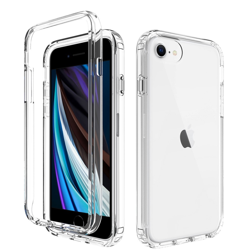 Full Cover Deksel iPhone SE 2020 Gjennomsiktig - Heldekkende mobildeksel i to lag