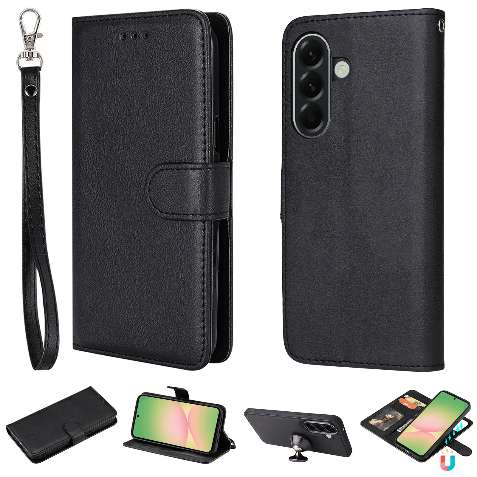 Magnetisk Wallet Samsung Galaxy A57 Sort