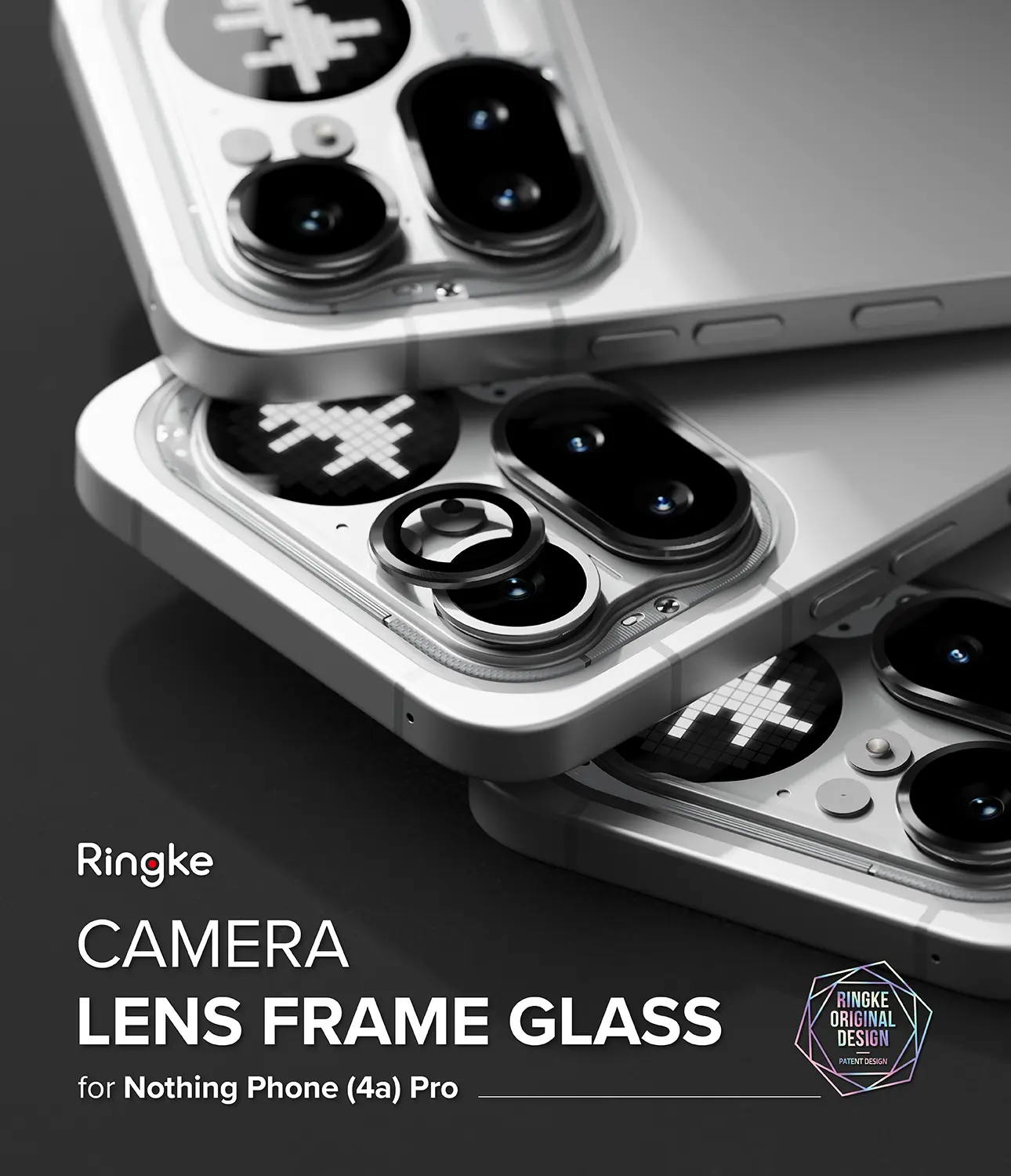 Camera Lens Frame Glass (2-pack) Nothing Phone 4a Pro Black