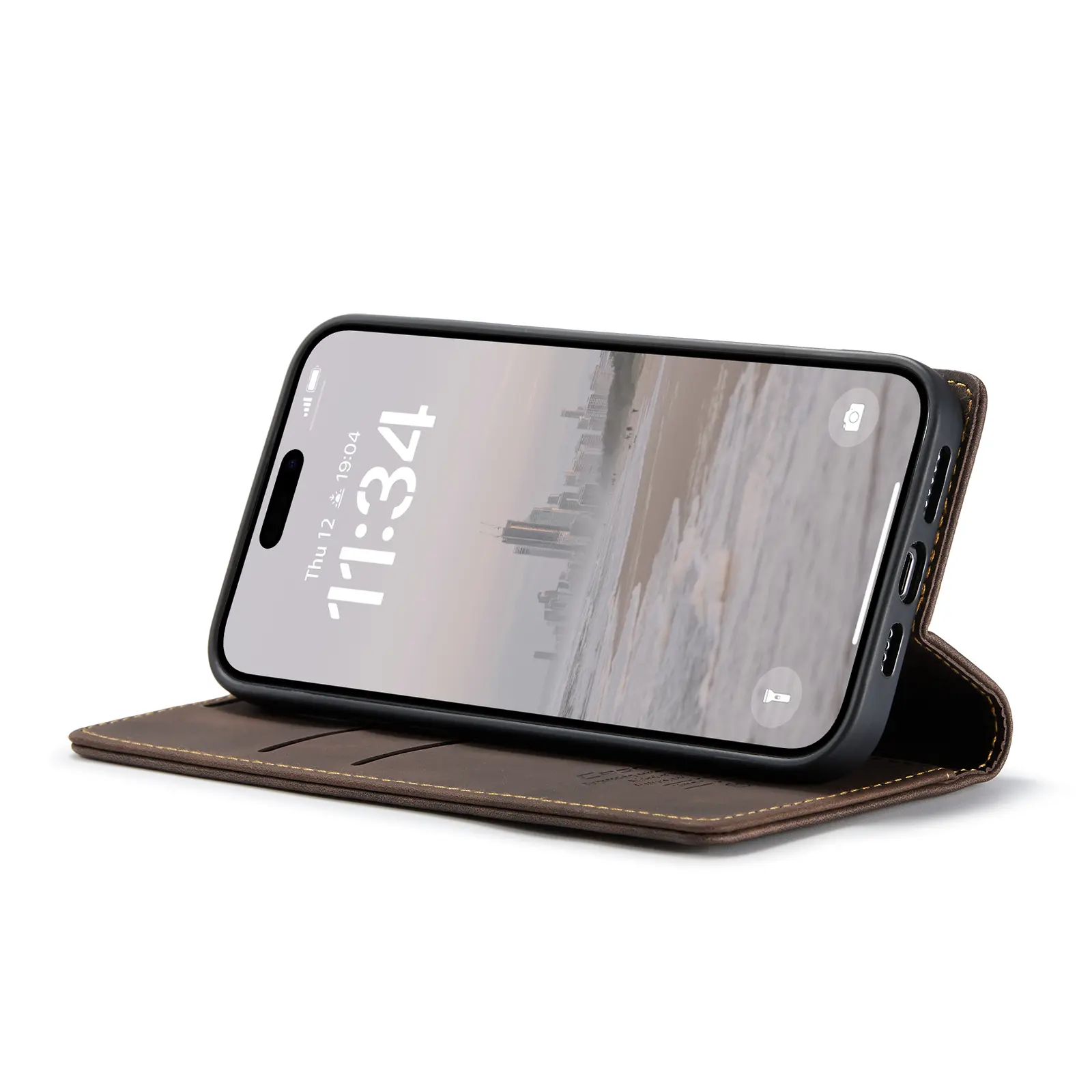 Slim Plånboksfodral iPhone 16 Pro Max Brun
