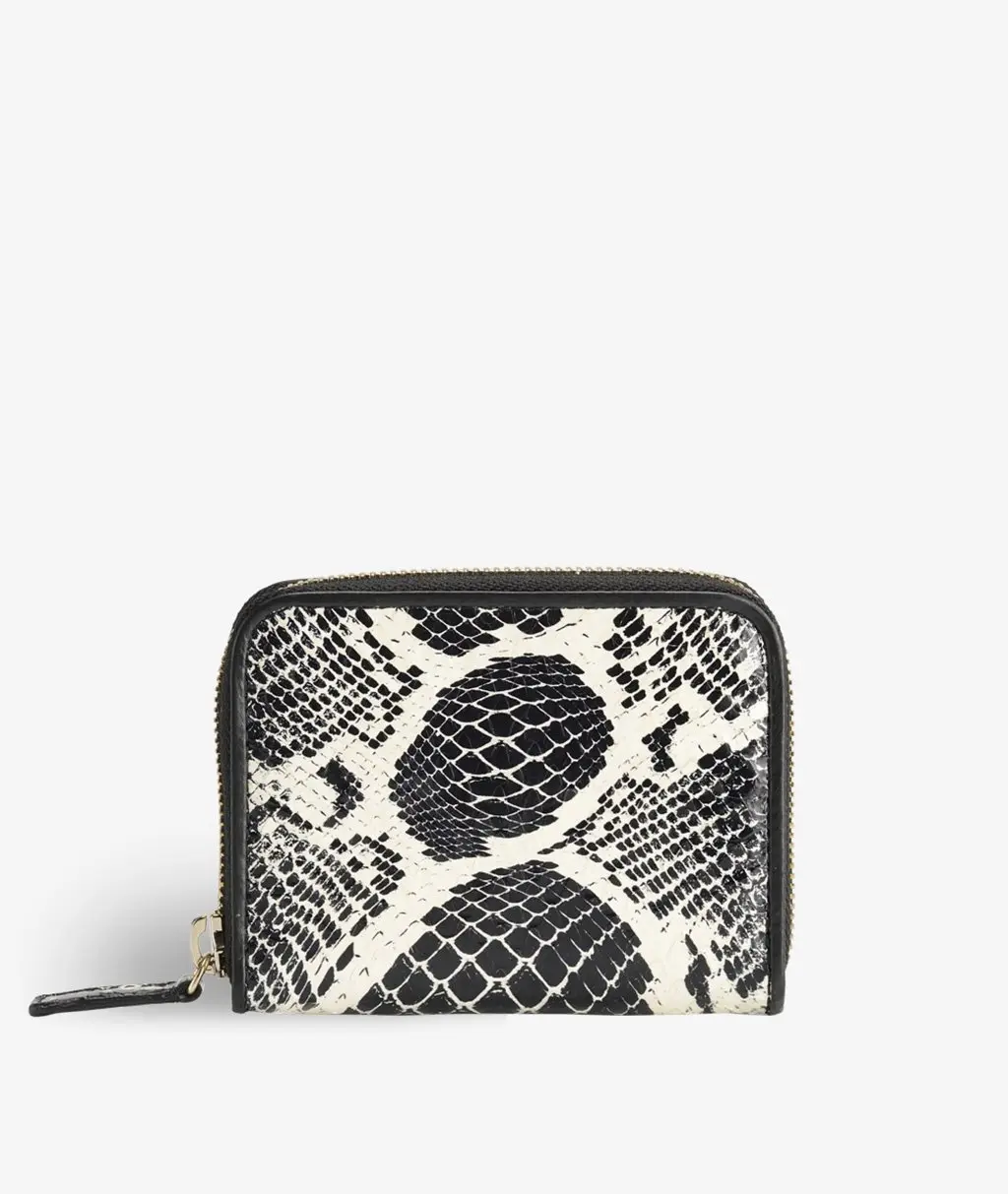 Zip Wallet Real Water Snake Bubbels White