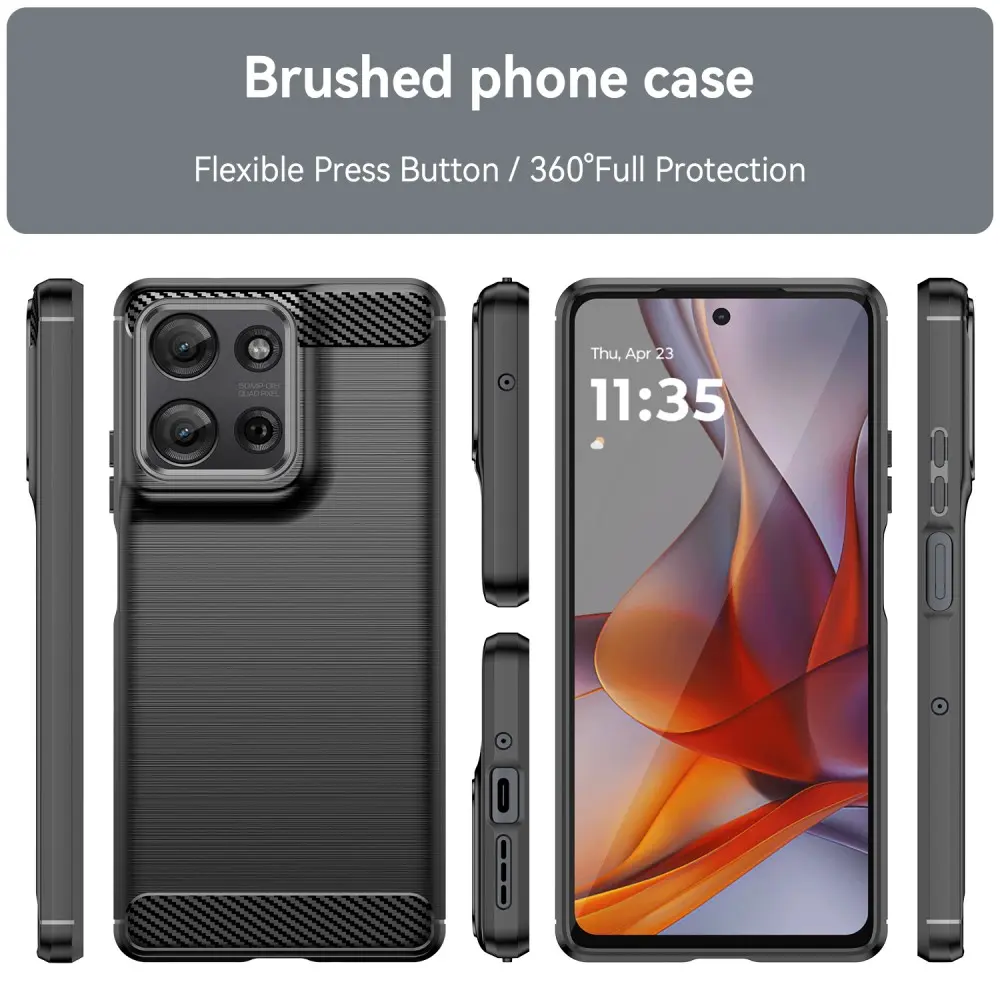 Motorola Moto G75 Skal TPU Brushed Svart