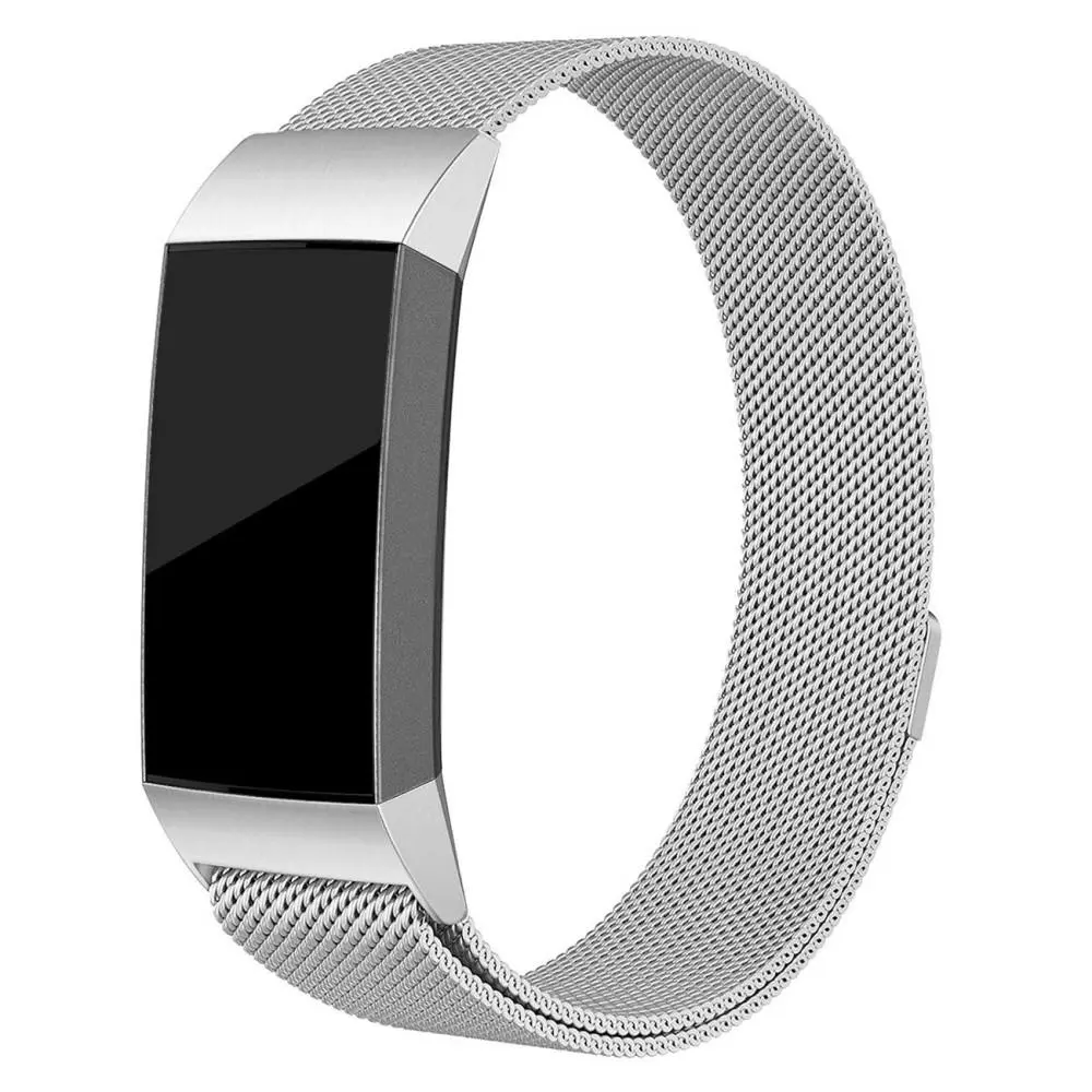 Armbånd Milanese Fitbit Charge 4/Charge 3 Sølv