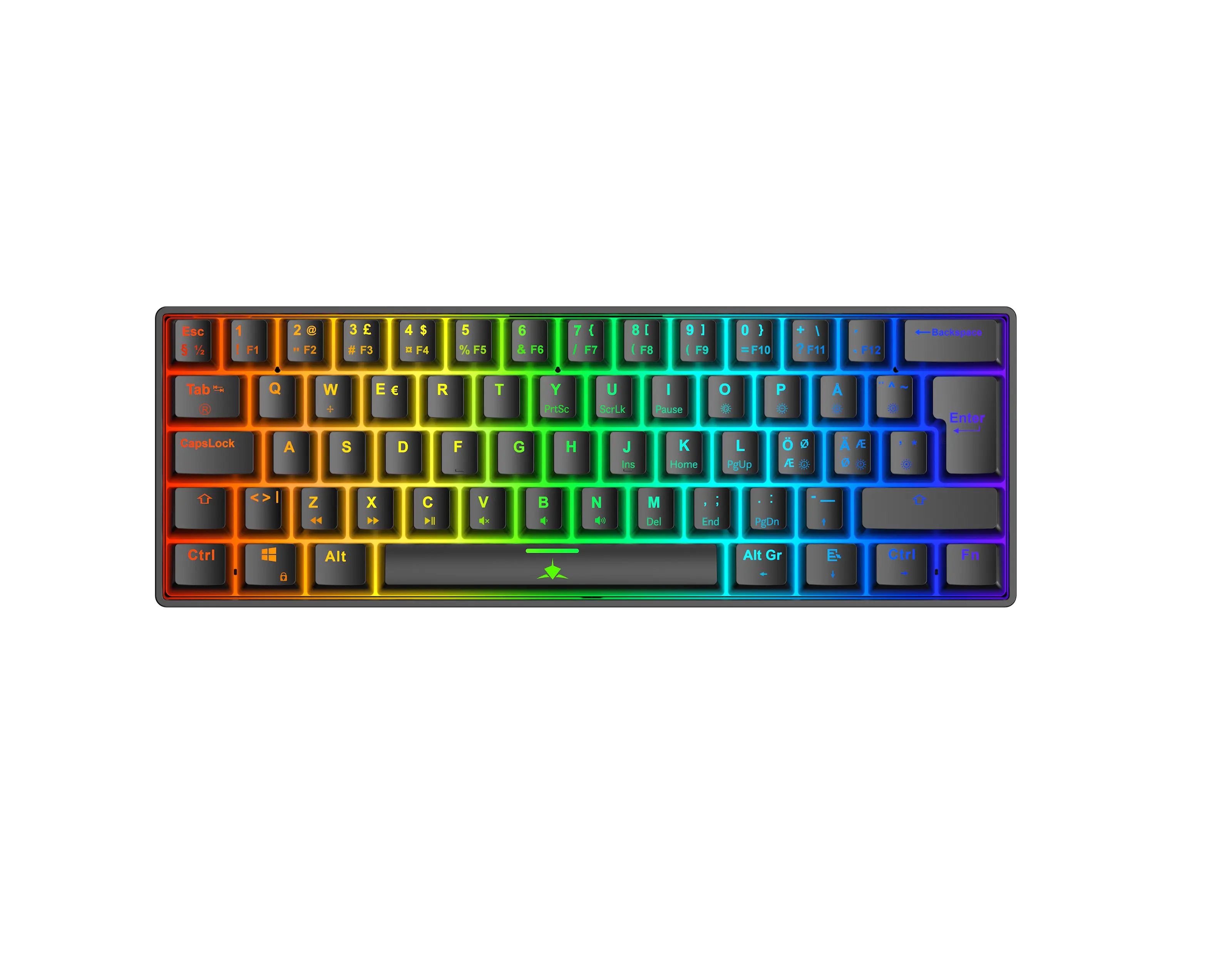 Shinobi 2 60% mekaaninen RGB näppäimistö, Musta