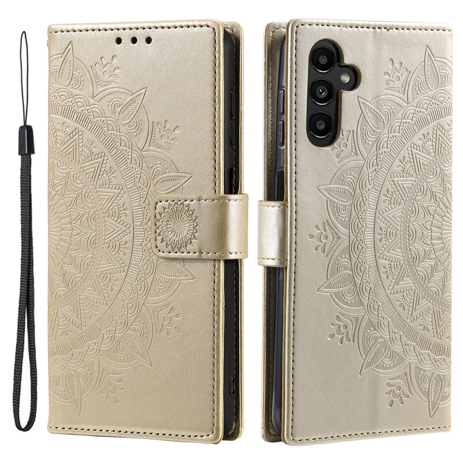 Læderetui Mandala Samsung Galaxy S25 FE Guld