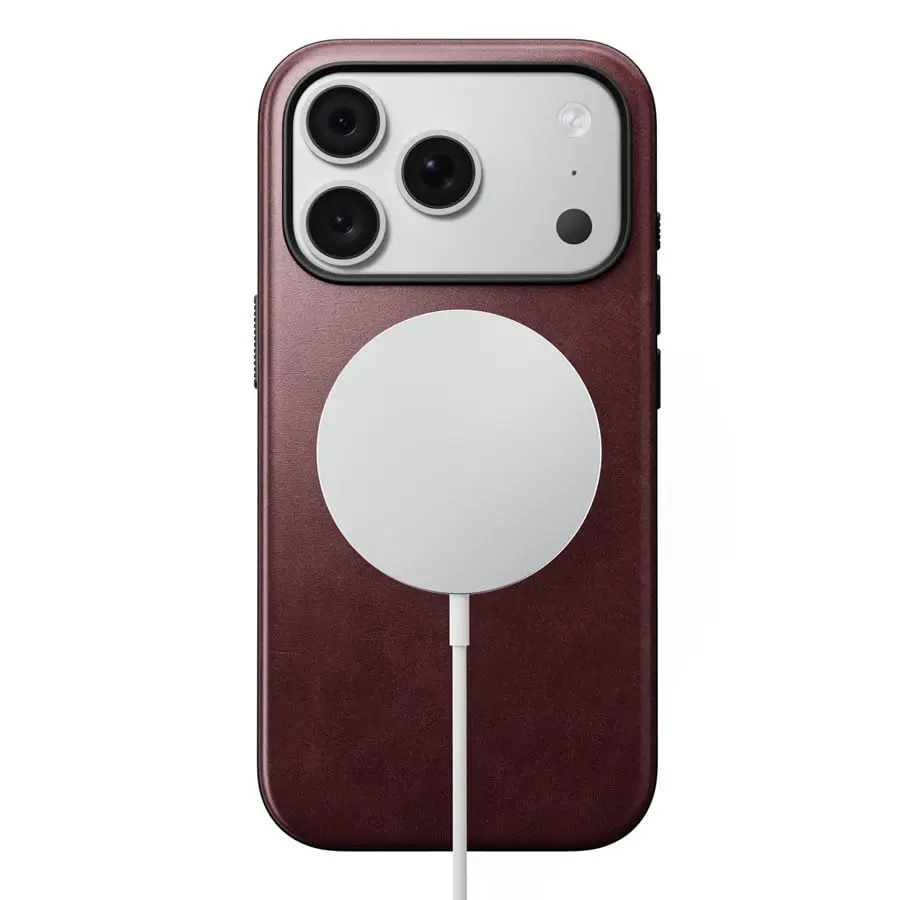 iPhone 18 Pro Modern Case Horween Leather MagSafe Burgundy