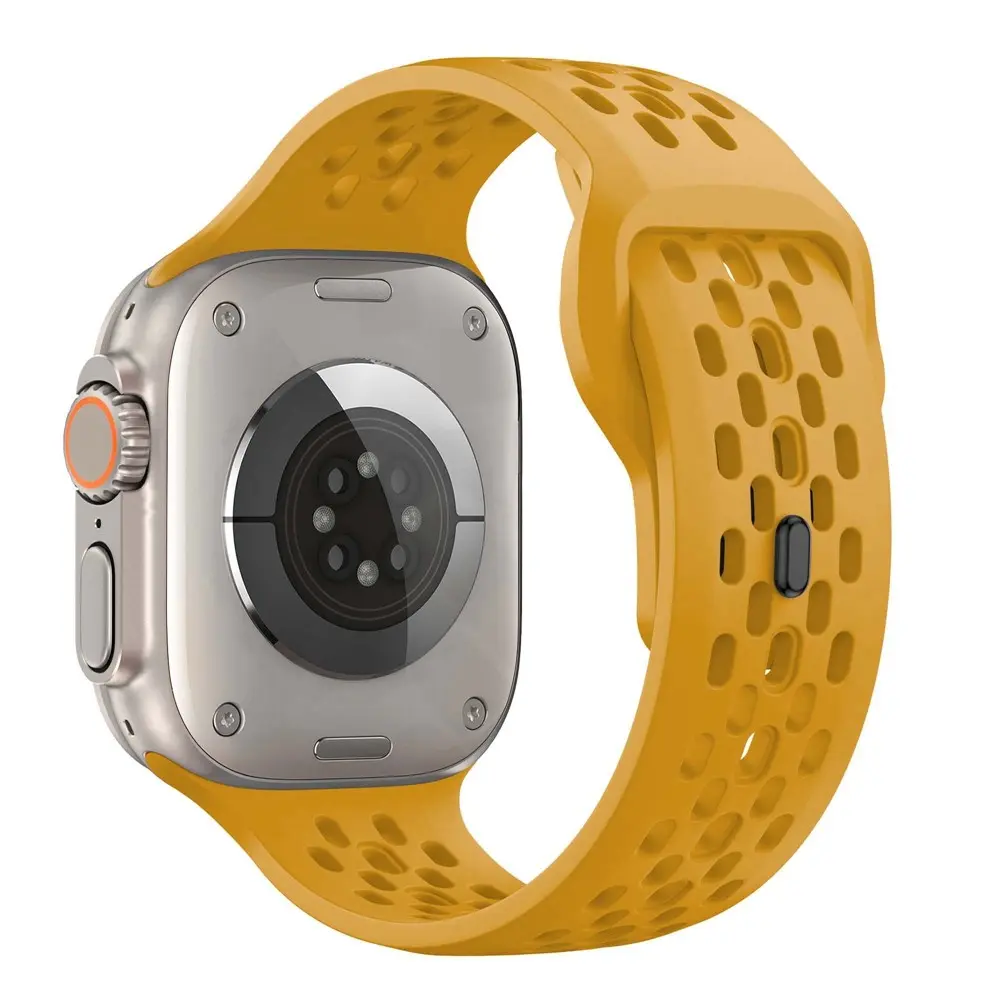 Silikonarmband Sport Apple Watch Series 4-6 44mm Gul