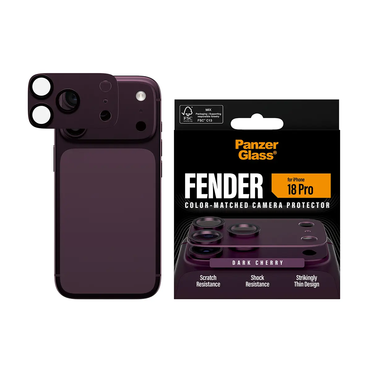 iPhone 18 Pro Fender Camera Protector Dark Cherry