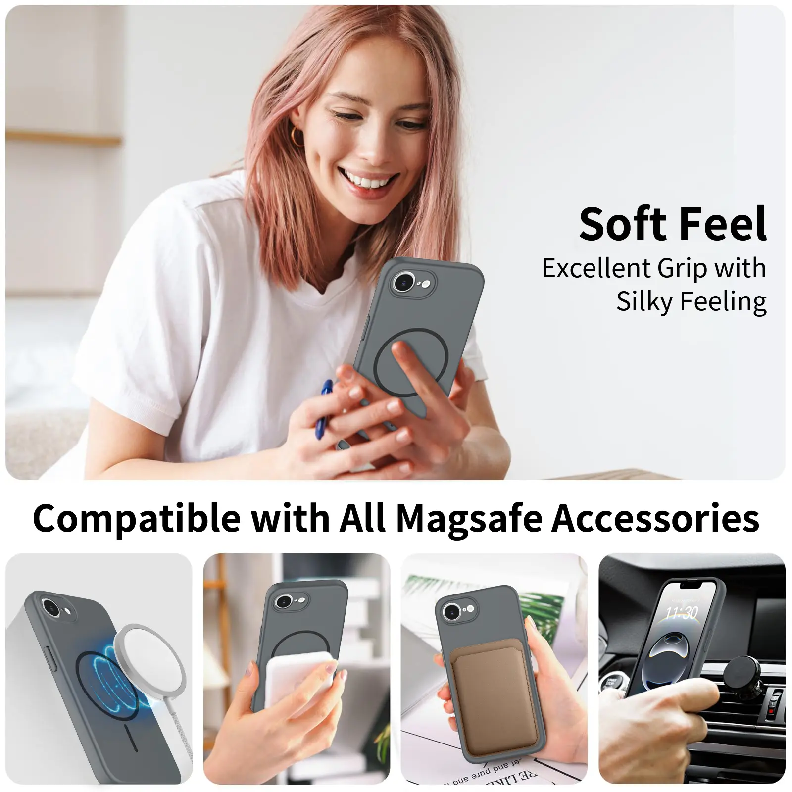 MagSafe-skal SoftArmor iPhone 17e Grå