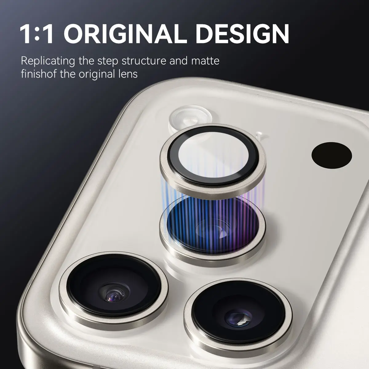 Linsskydd Härdat Glas Aluminium iPhone 17 Pro Max Grå