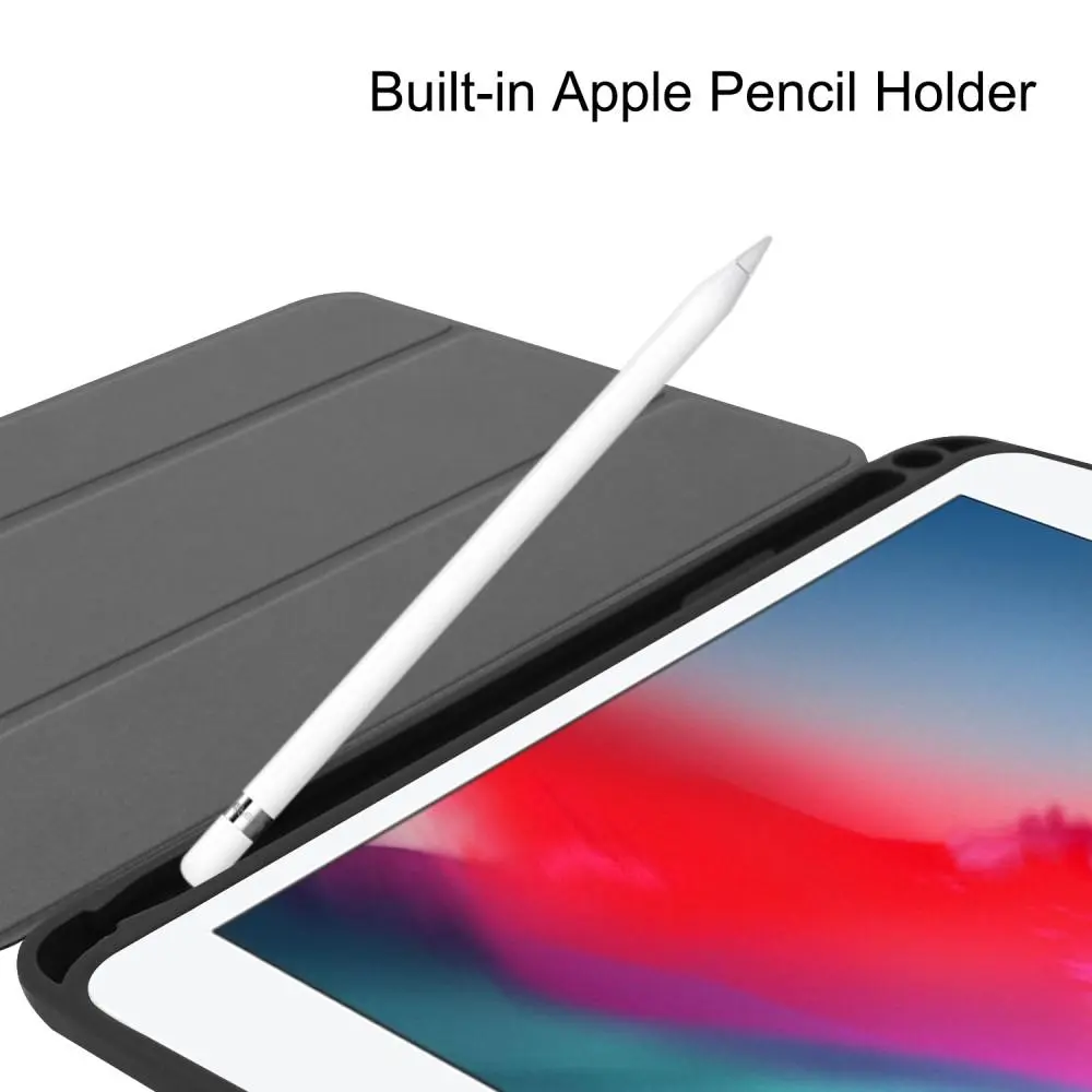 Apple iPad Mini 4 7.9 (2015) Fodral Tri-fold med Pencil-hållare Svart