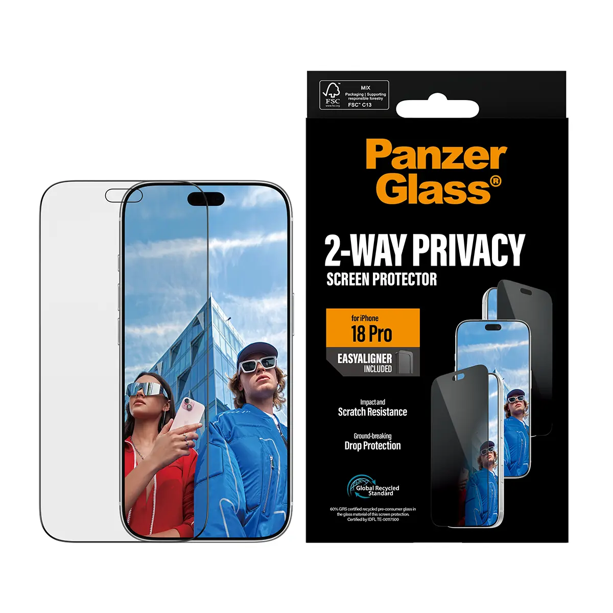 iPhone 18 Pro Privacy Screen Protector (with EasyAligner) Ultra Wide Fit